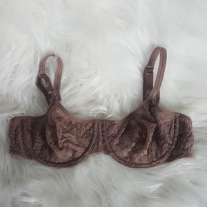 DKNY Dark Nude Unlined Demi Lace Bra